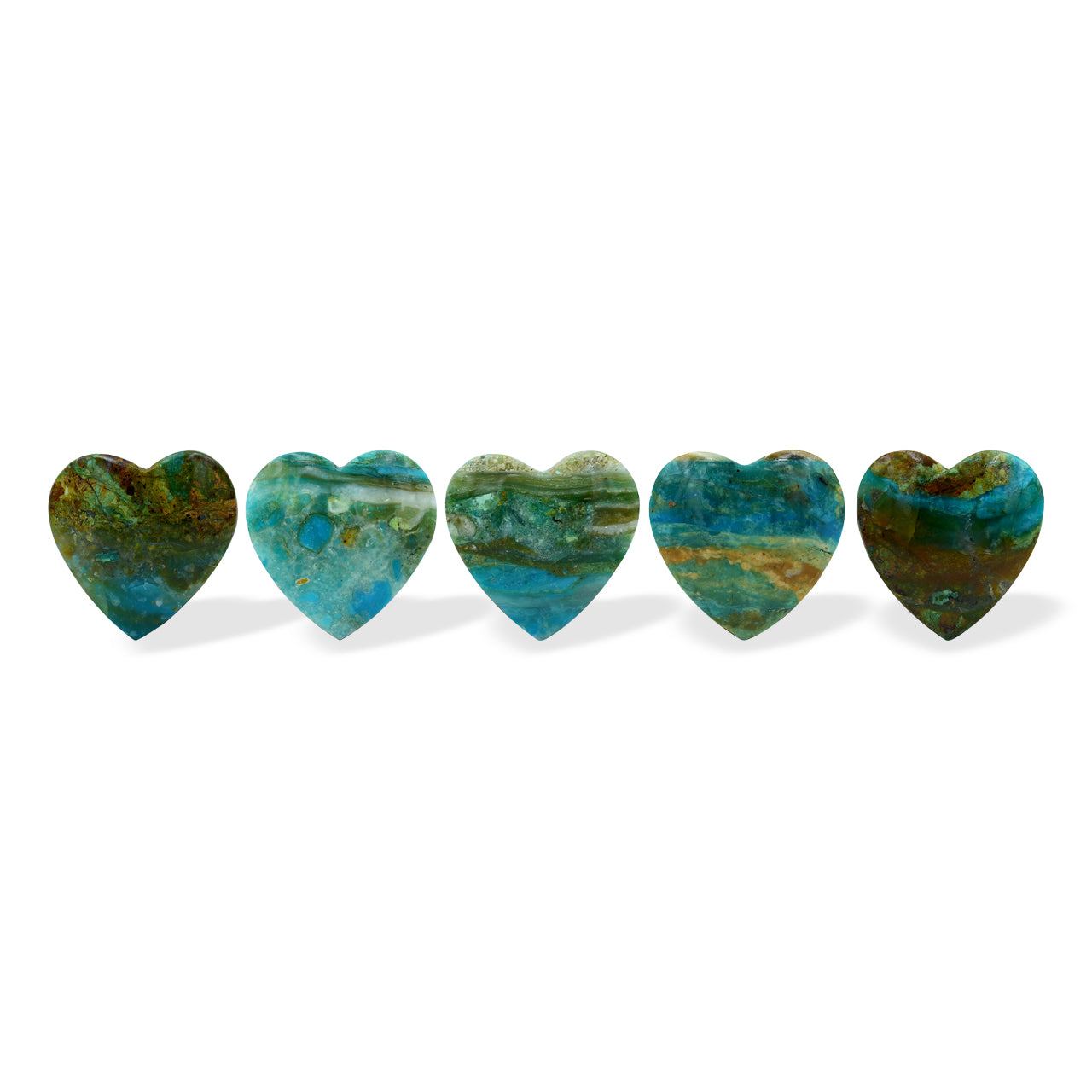 The Peruvian Blue Opal Heart Cabochon 20mm - 1 piece