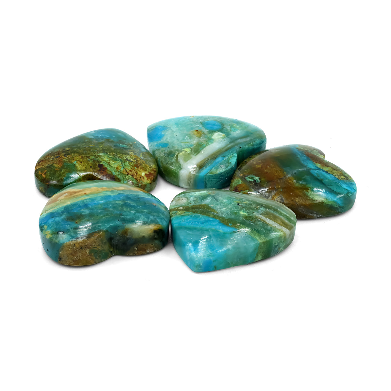 The Peruvian Blue Opal Heart Cabochon 20mm - 1 piece