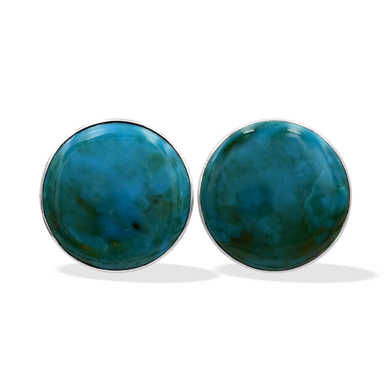 Peruvian Blue Opal 20mm Post Earrings