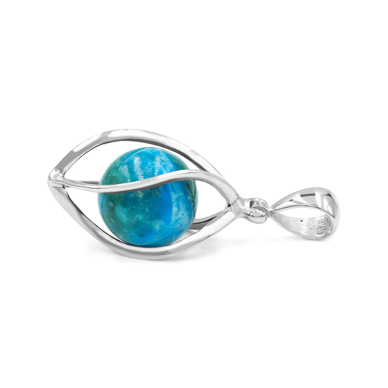 Peruvian Blue Opal Spiral Cage Pendant