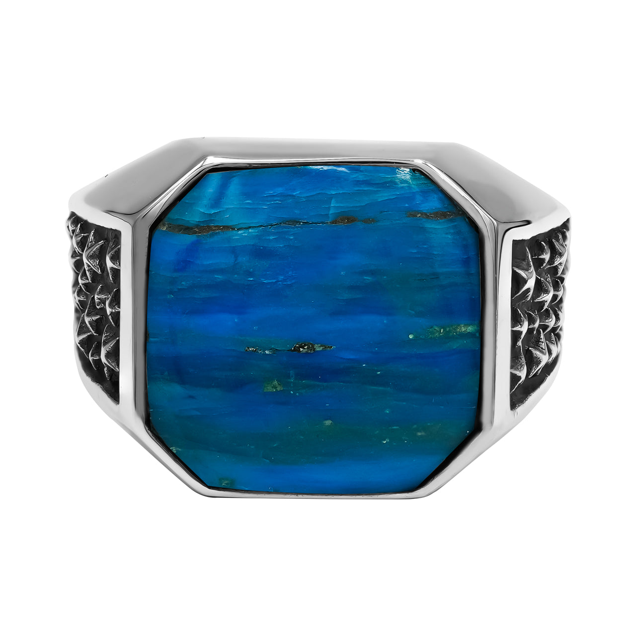 Peruvian Blue Opal Octagonal Ring