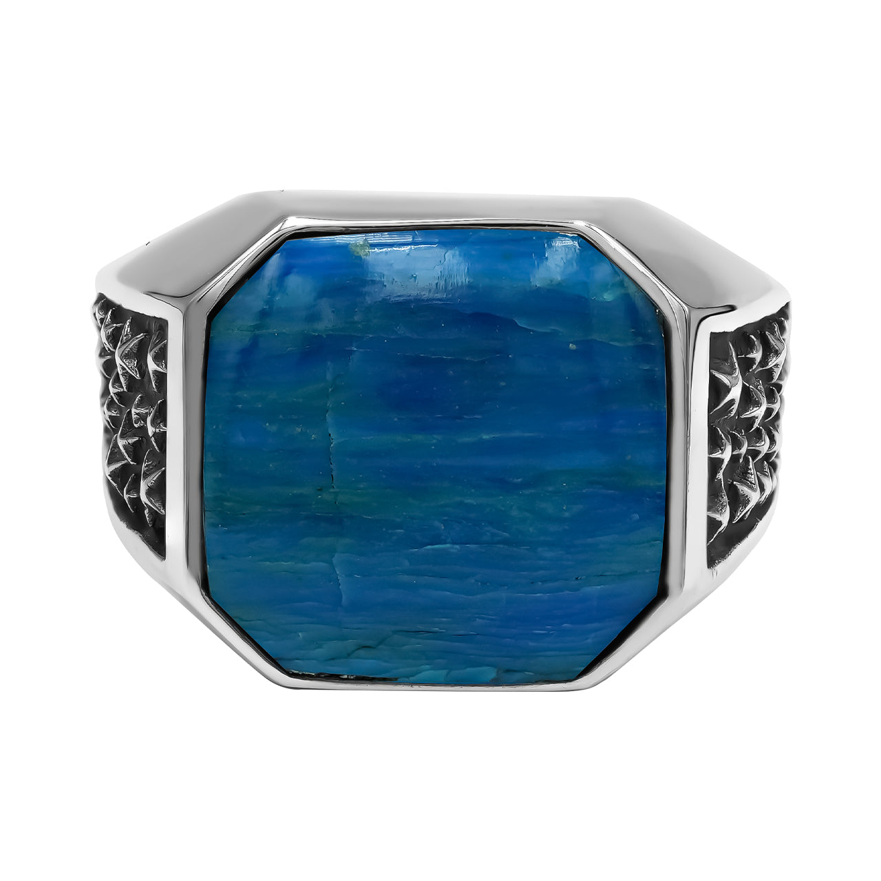 Peruvian Blue Opal Octagonal Ring