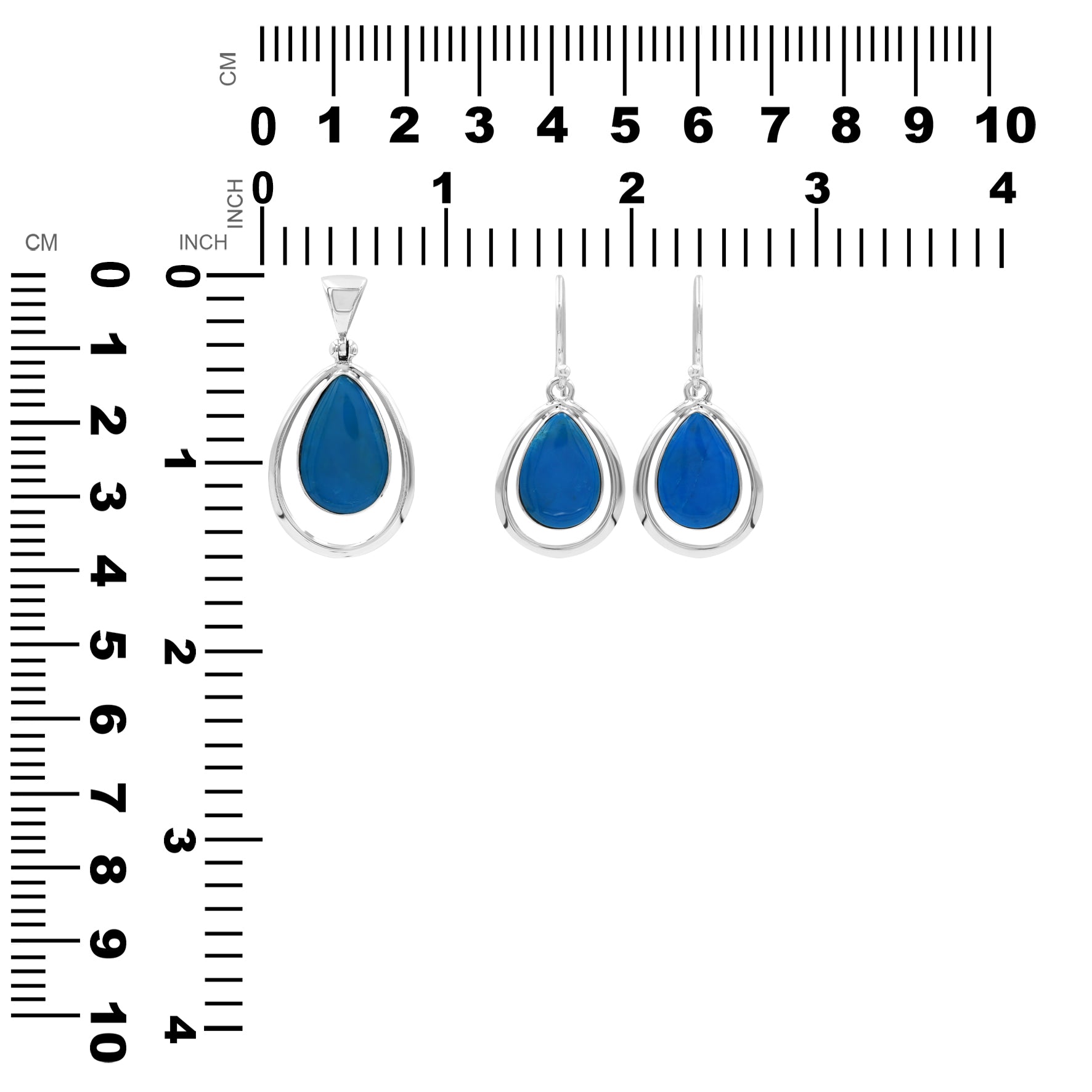 Sets Earrings and Pendant Peruvian Blue Opal