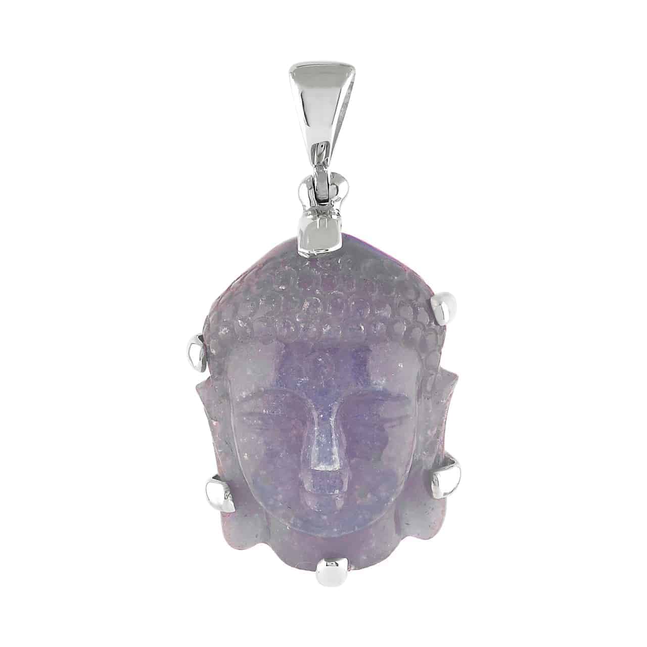 The Purple Chalcedony Buddha Head Pendant