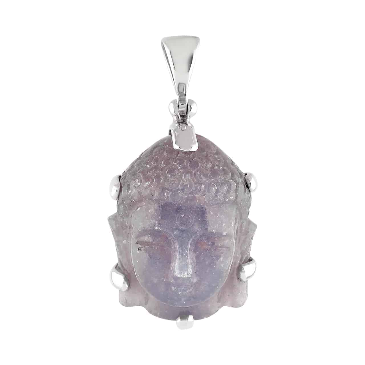 The Purple Chalcedony Buddha Head Pendant