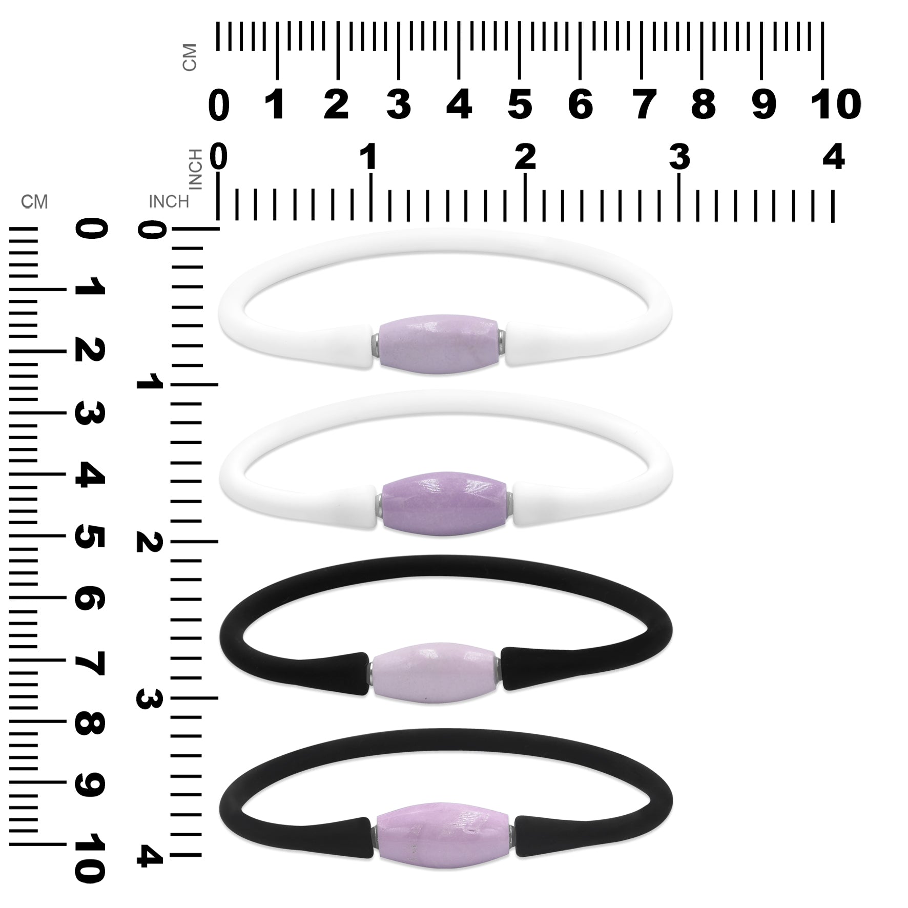 Phosphosiderite Drum Bead Set in Silicone Bracelet