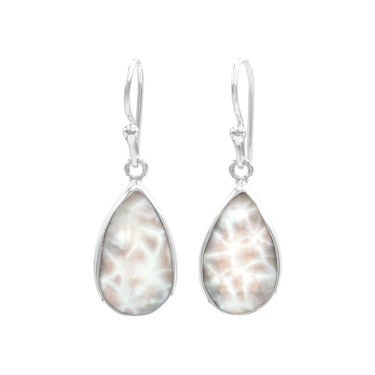 Natural Pink Natrolite Dangle Earrings in Sterling Silver