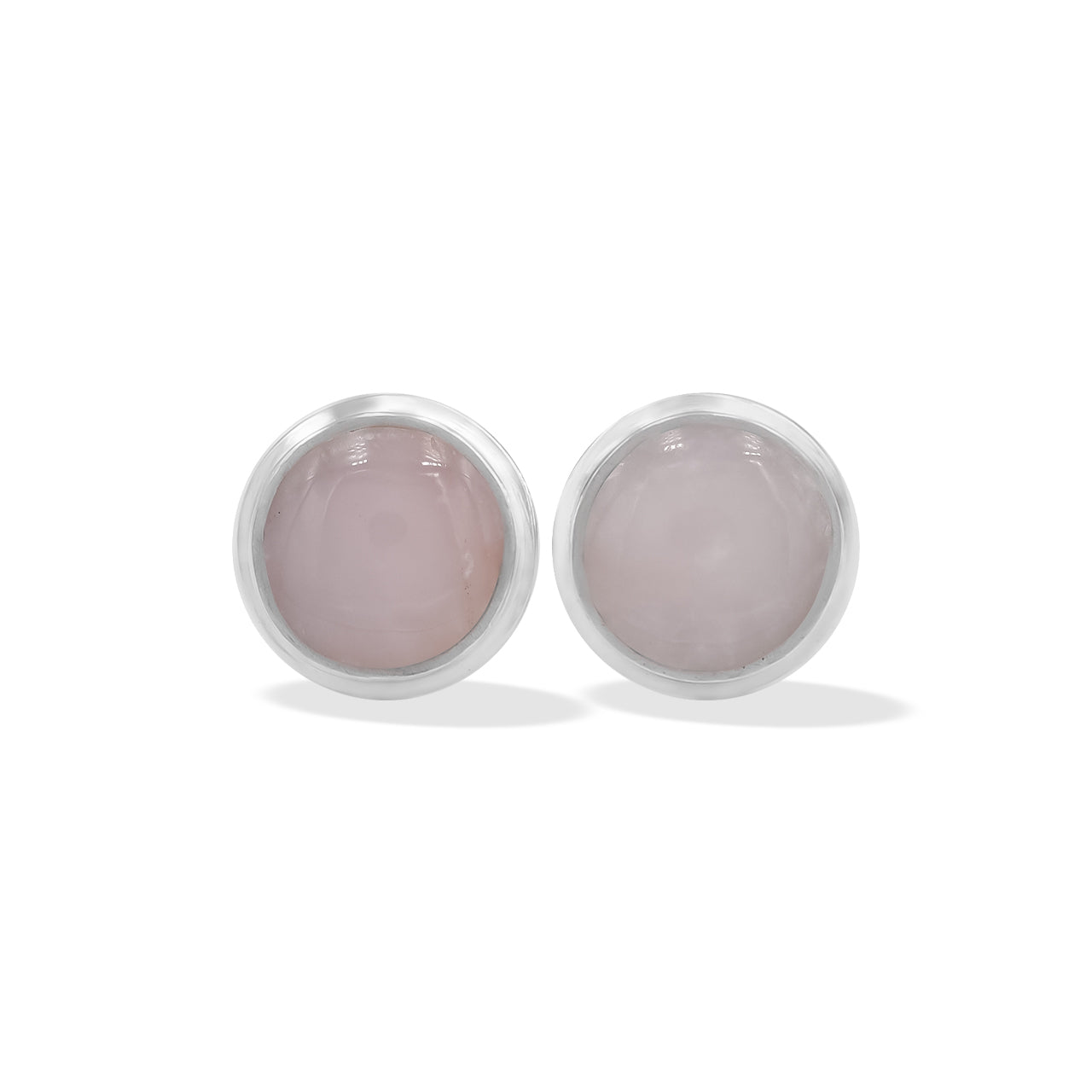 Pink Opal Post Style Earrings Round 8mm