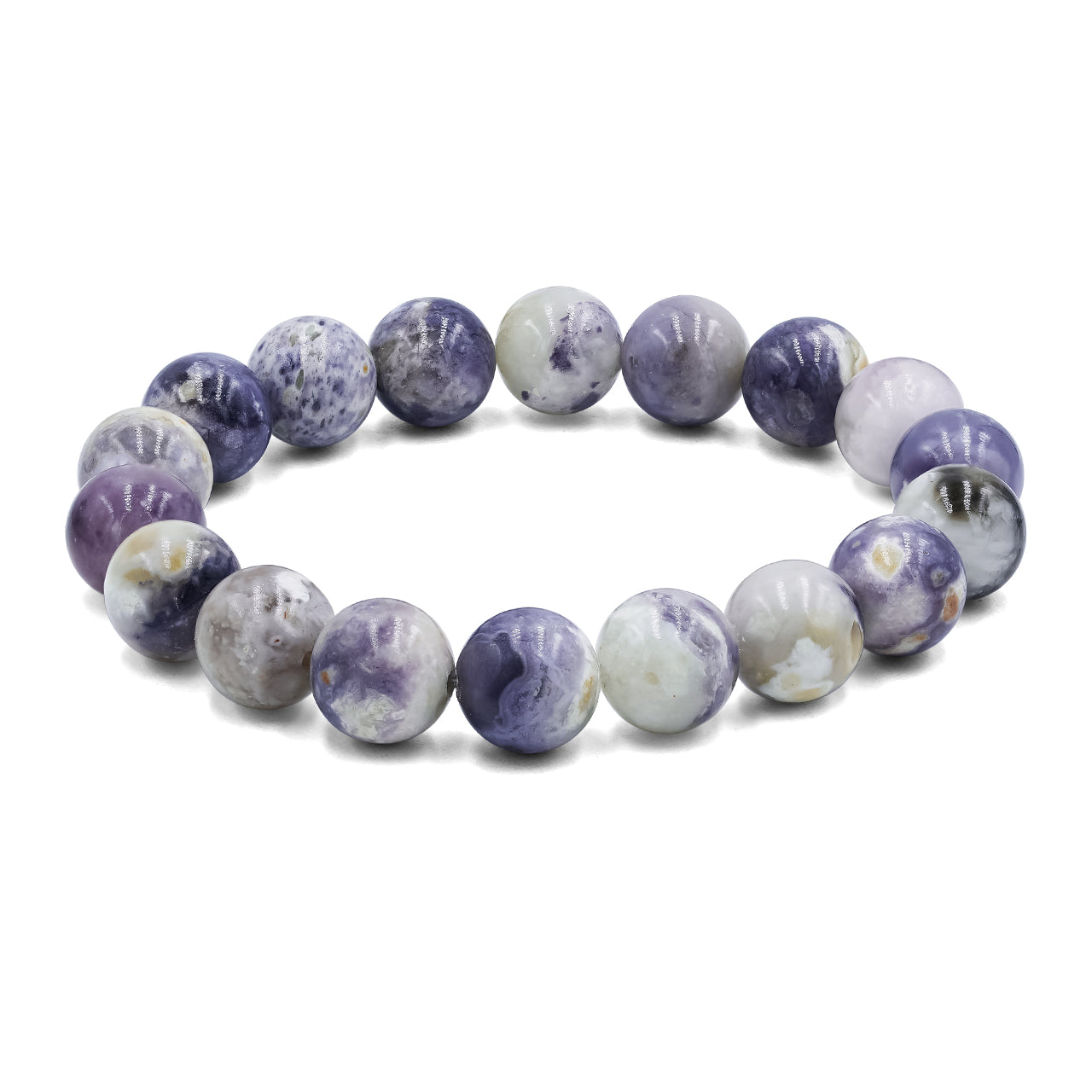 Purple Opal Bead Bracelet 10mm