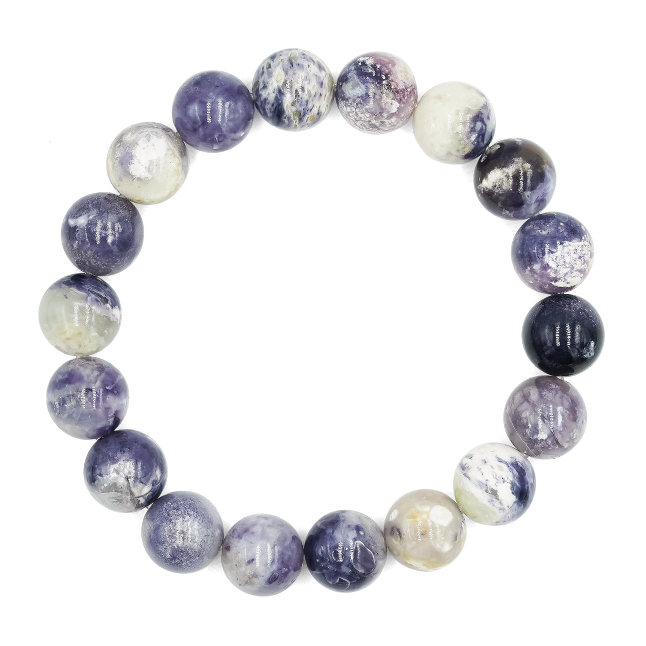 Purple Opal Bead Bracelet 10mm