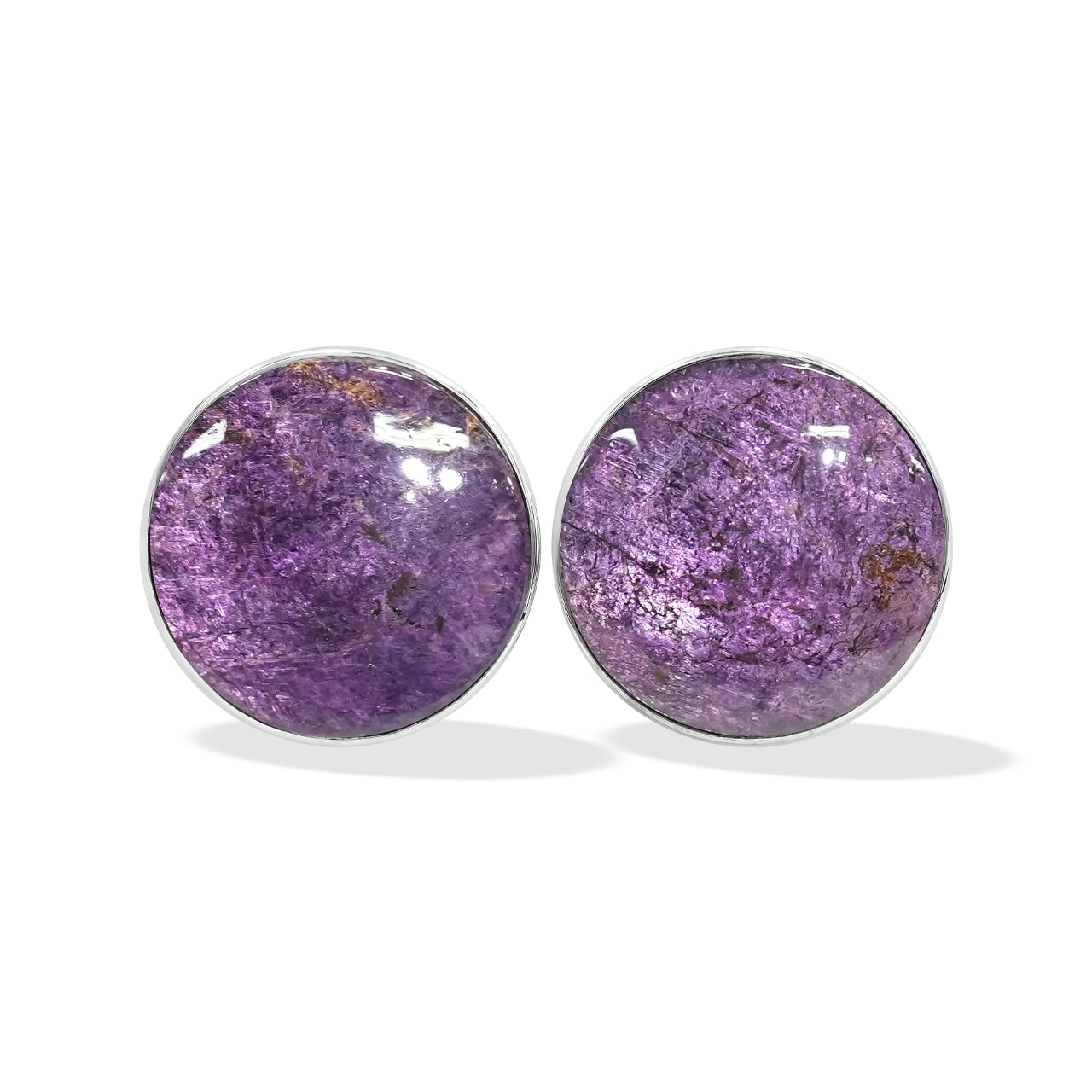 Purpurite Post Style Earrings Round 20 mm