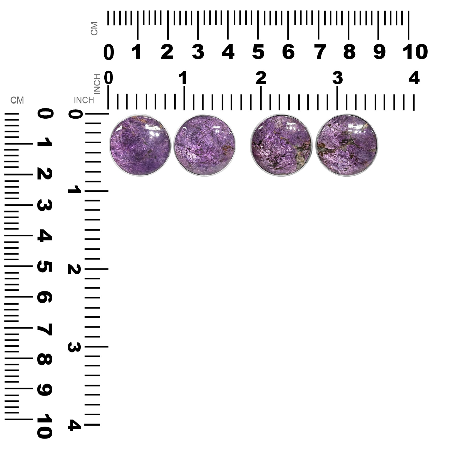 Purpurite Post Style Earrings Round 20 mm