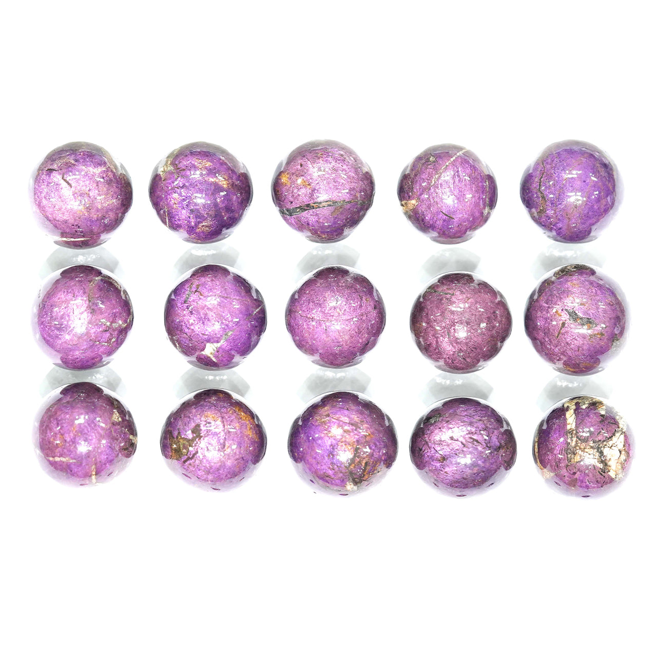 Polished Purpurite Sphere 1000 gr - 15 pcs