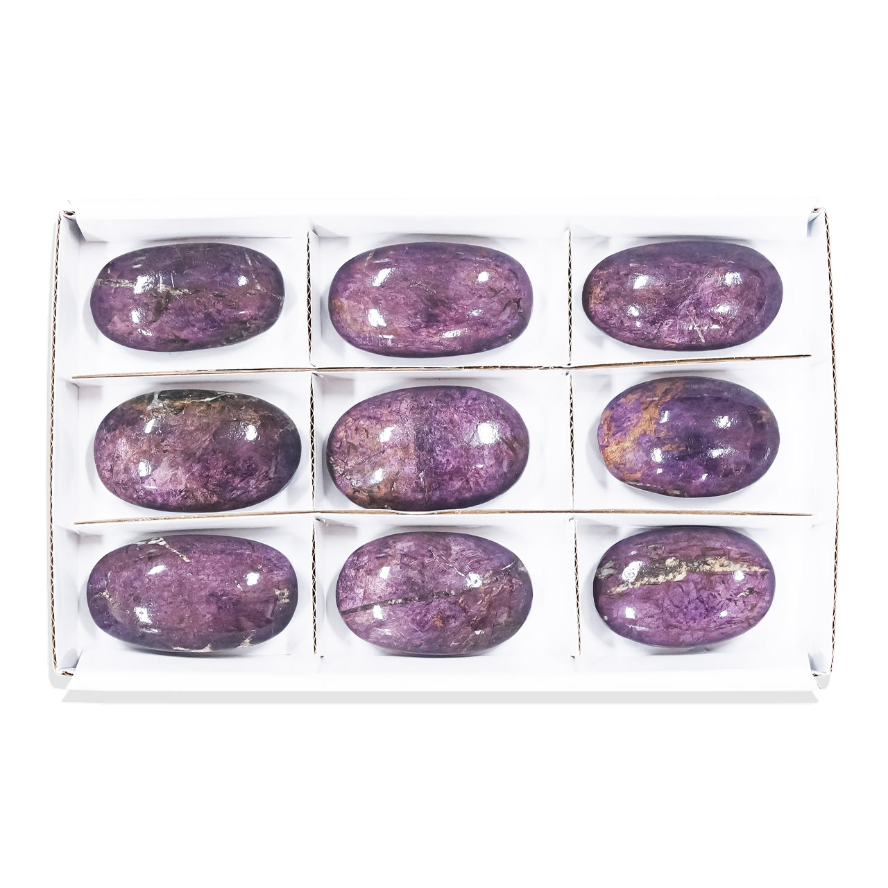 Purpurite Polished Palm Stone - 9 pieces