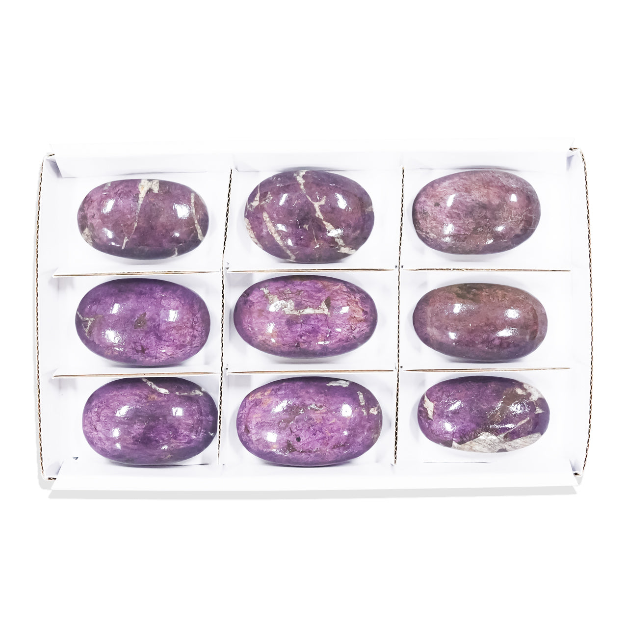 Purpurite Polished Palm Stone - 9 pieces