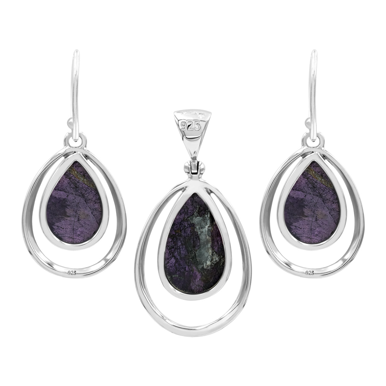 Sets Purpurite Earrings and Pendant