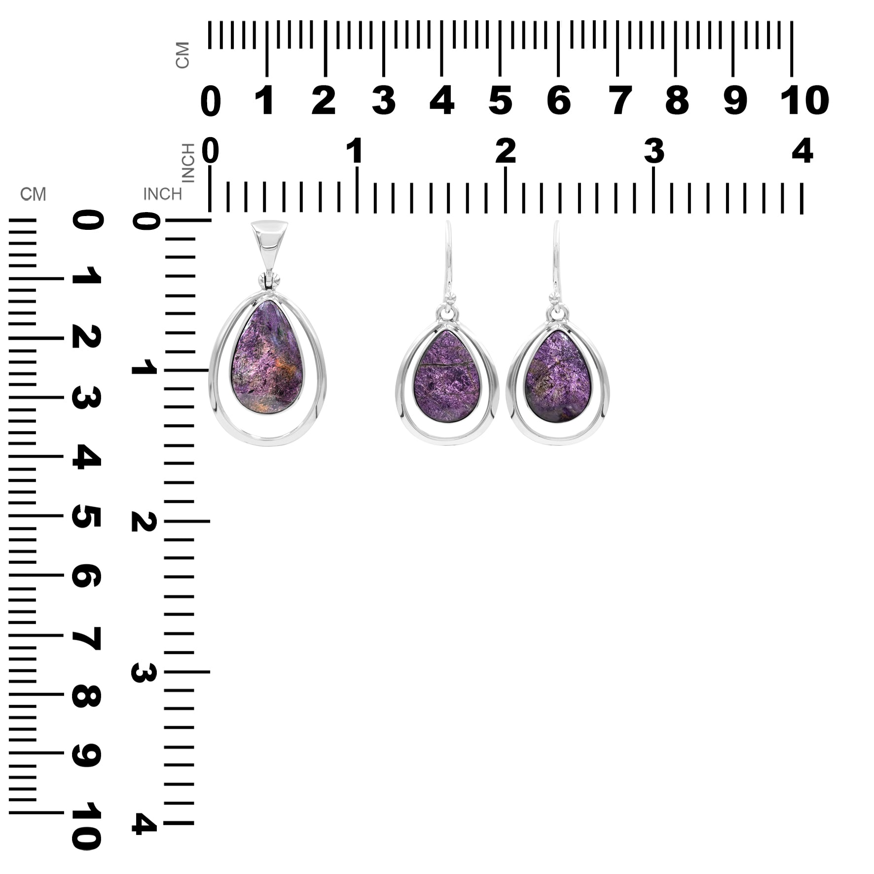 Sets Purpurite Earrings and Pendant