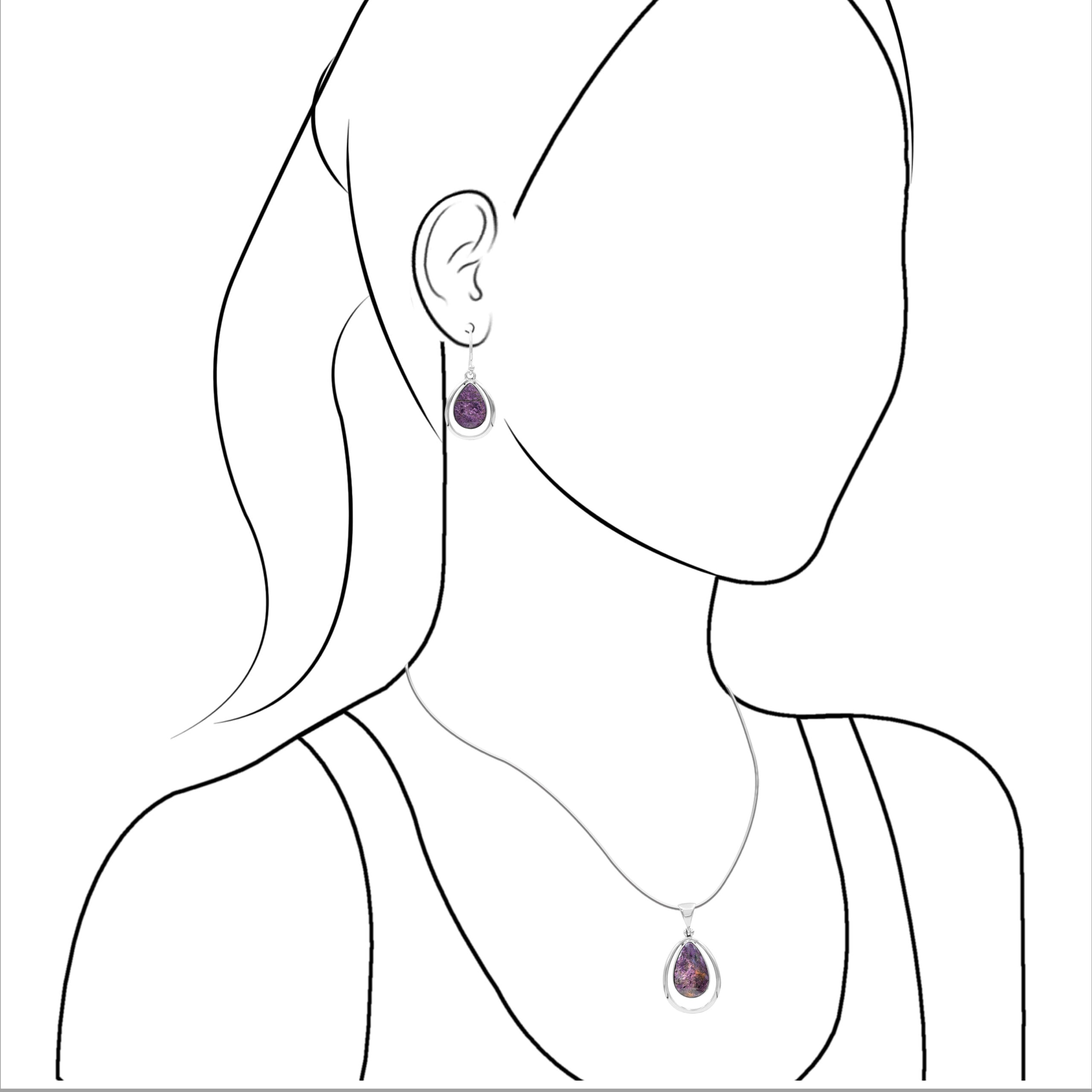 Sets Purpurite Earrings and Pendant