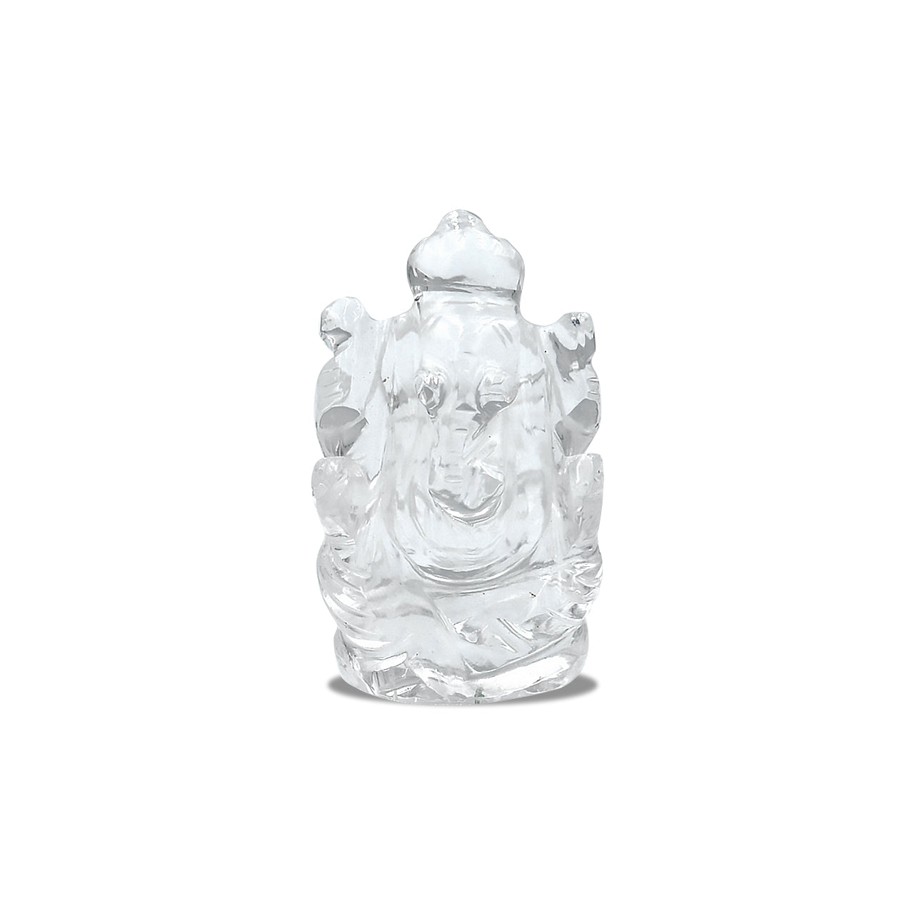 Hand Carved Clear Quartz Ganesh