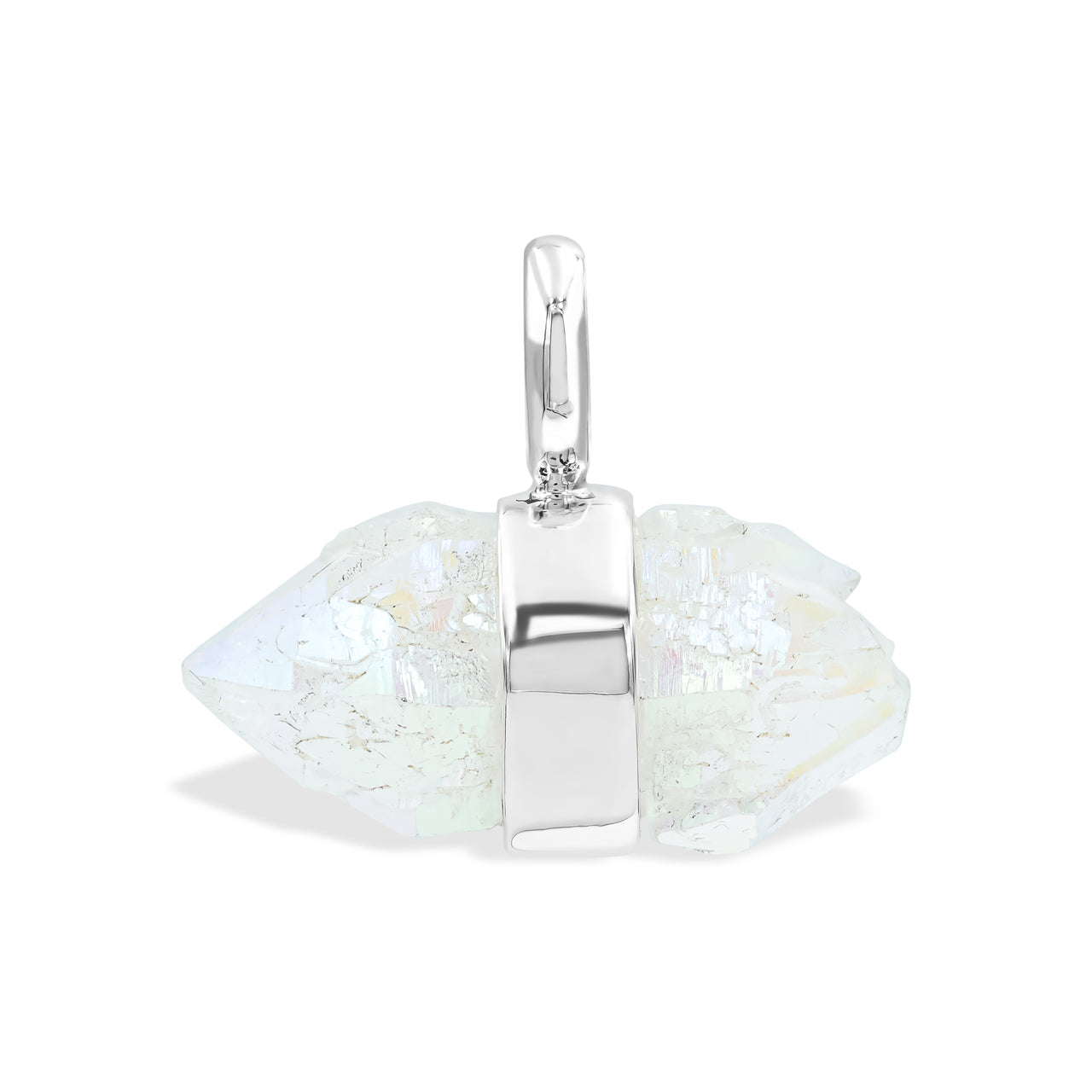 Pendant SI OPAL Quartz Crystal with Silver Band