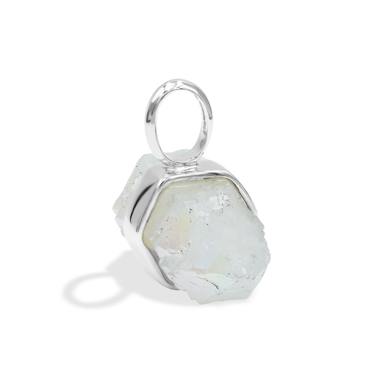 Pendant SI OPAL Quartz Crystal with Silver Band