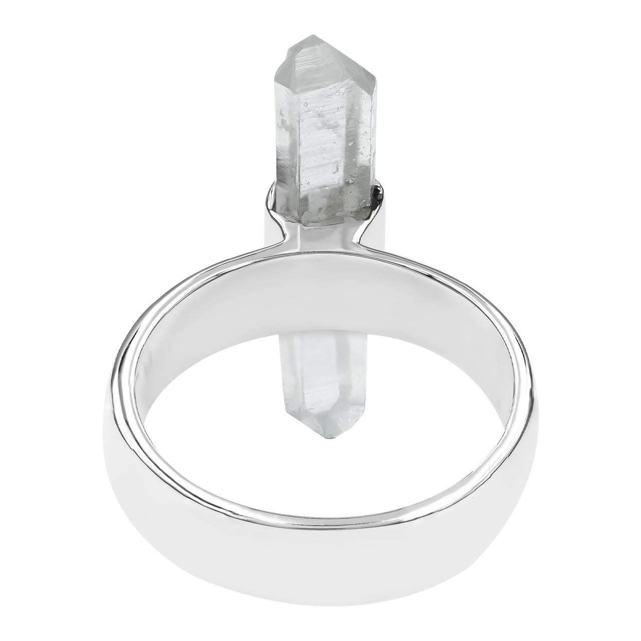 Quartz Crystal Ring with Silver Band