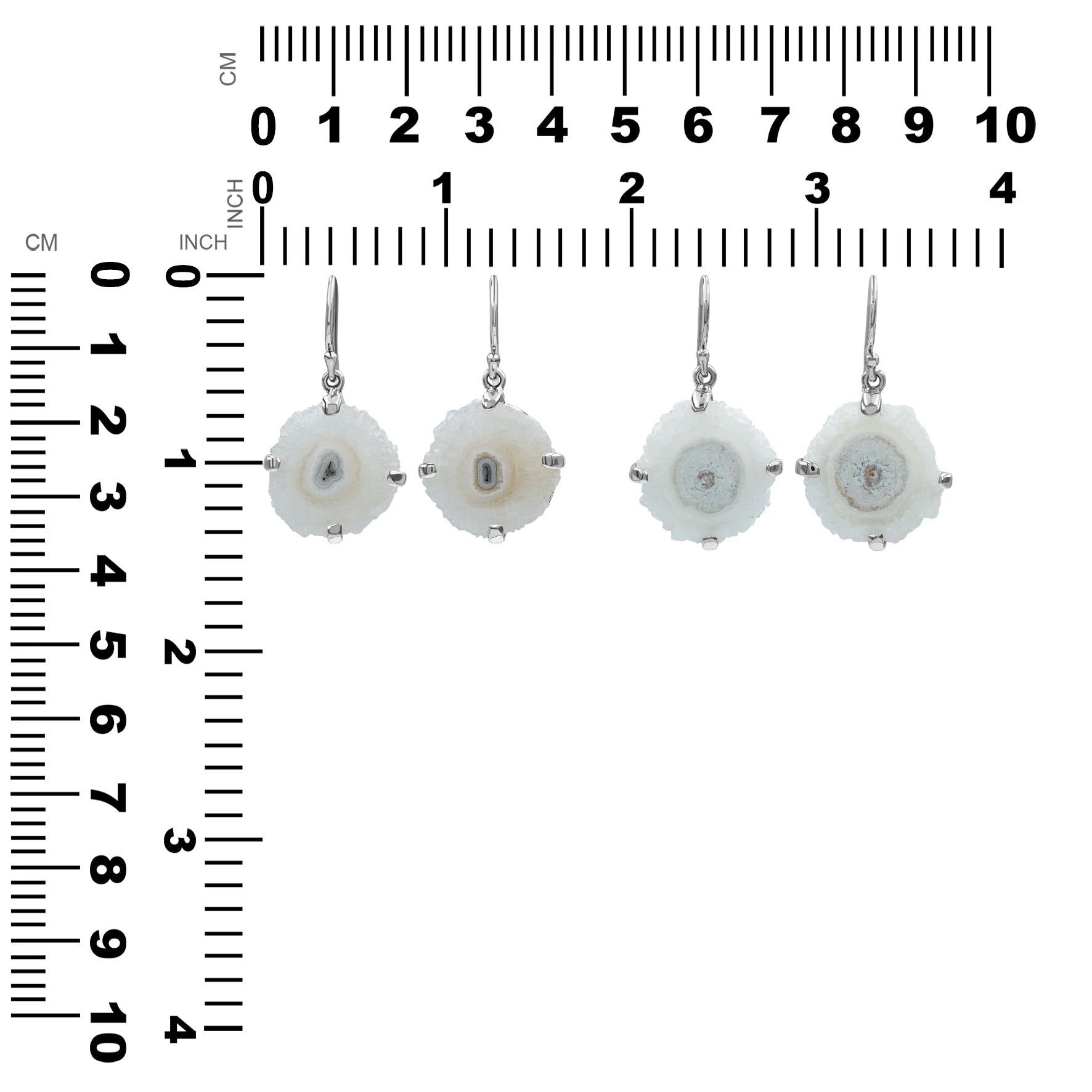 Quartz Rosettes Prong Set Earrings