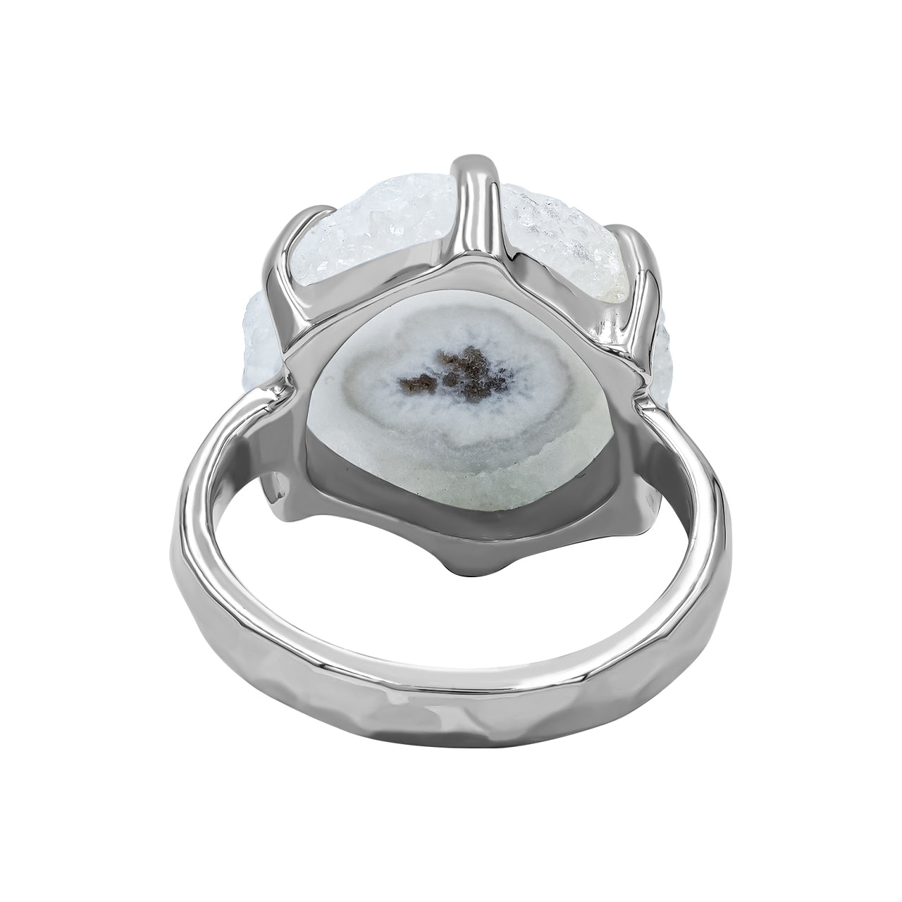 Quartz Rosettes prong Set Ring