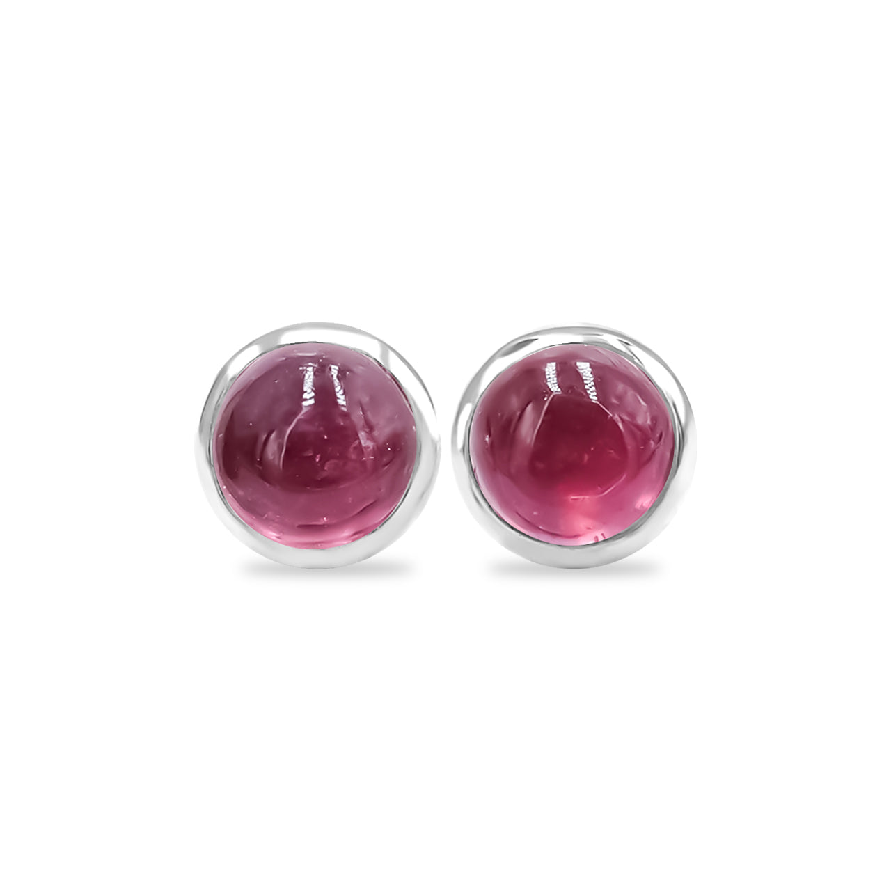 Ruby Round Shaped Post Style Earrings