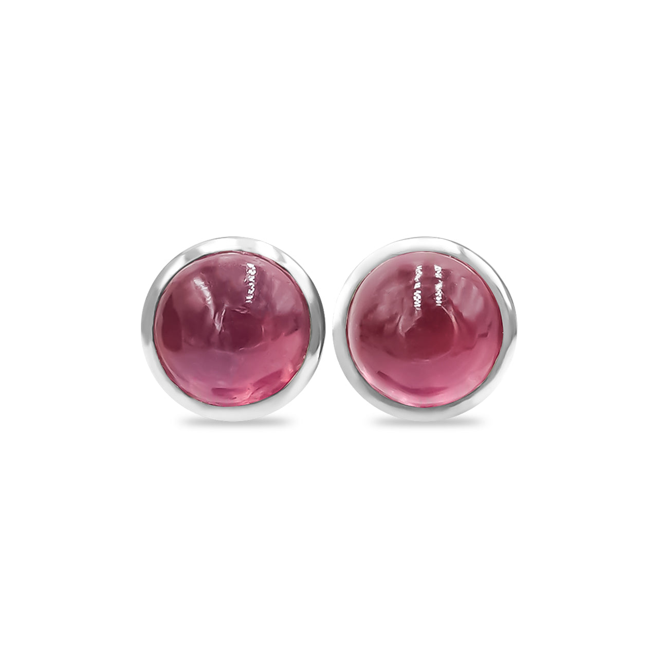 Ruby Round Shaped Post Style Earrings