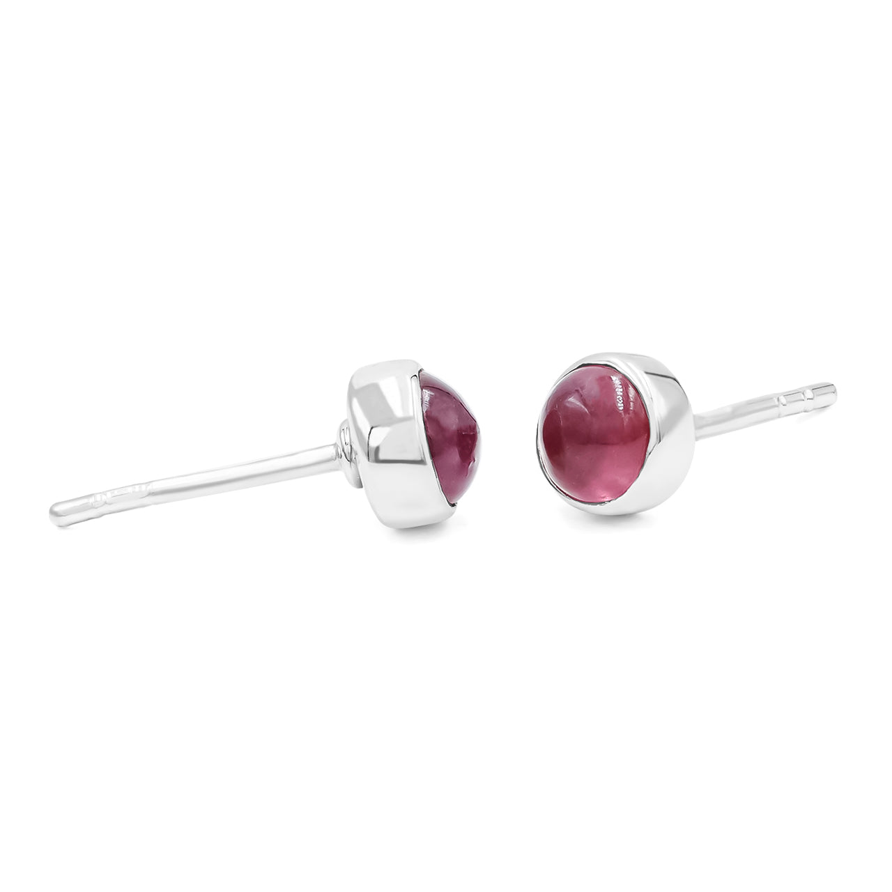 Ruby Round Shaped Post Style Earrings