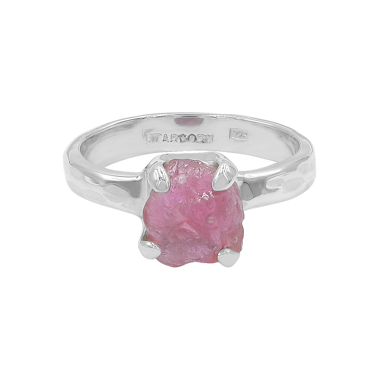 Ruby rough prong set ring