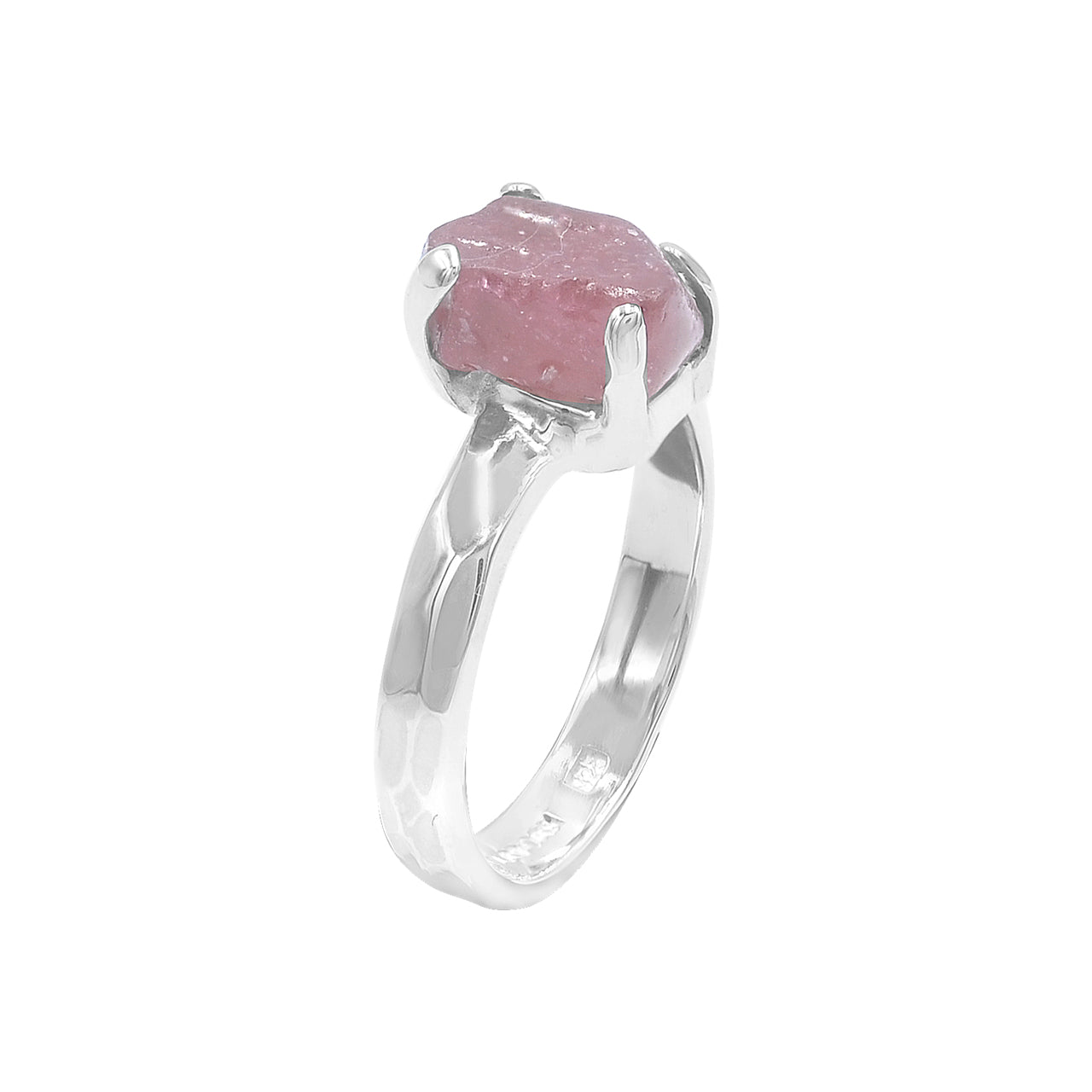 Ruby rough prong set ring