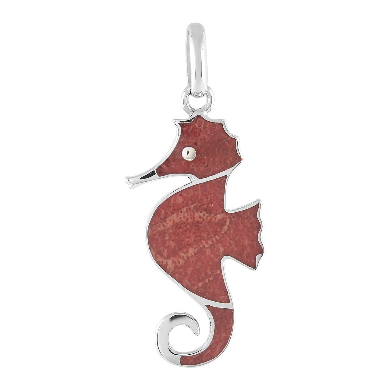 Seahorse Red Coral Pendant