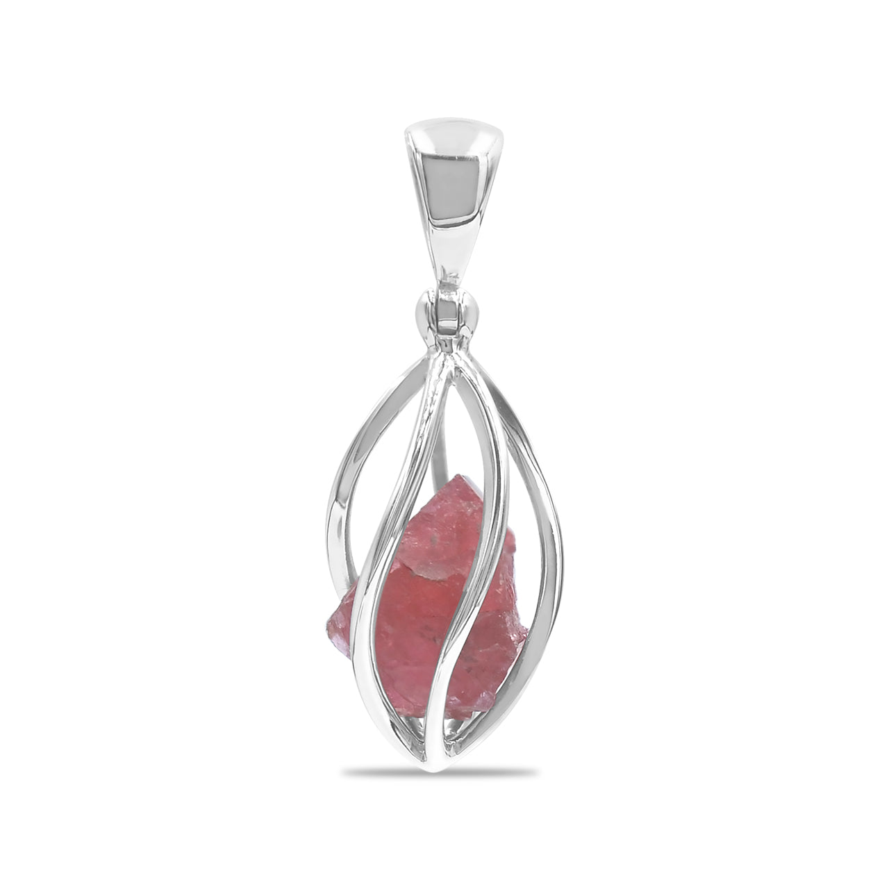 Rhodonite Rough Cage Setting Pendant