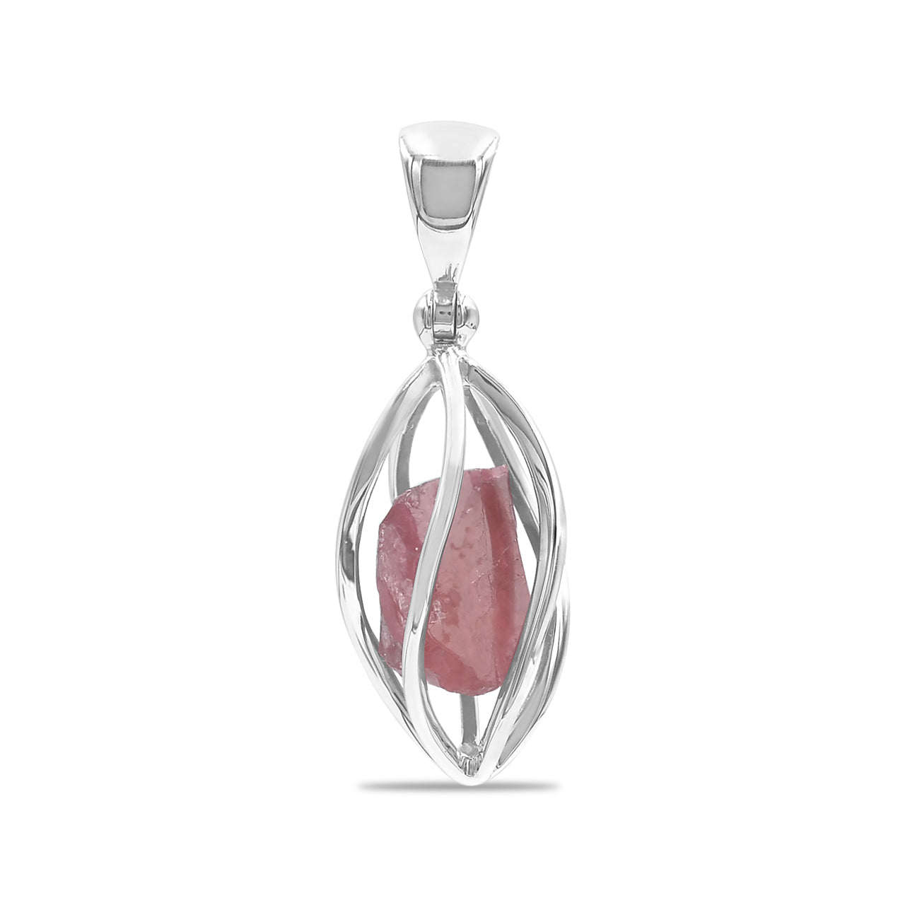 Rhodonite Rough Cage Setting Pendant