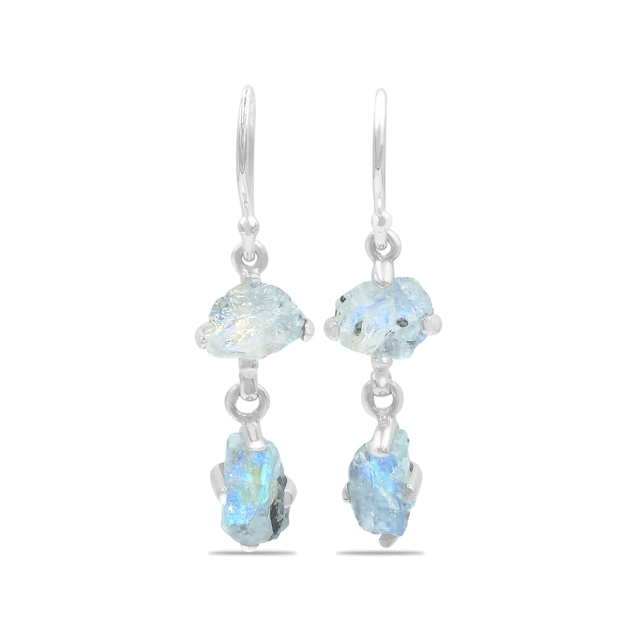 Rainbow Moonstone Dangle Earrings