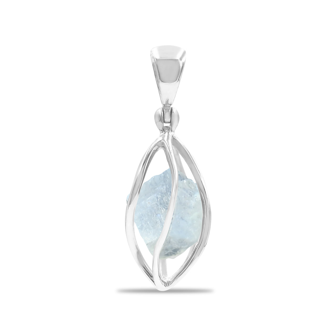 Rainbow Moonstone Spiral Caged Pendant