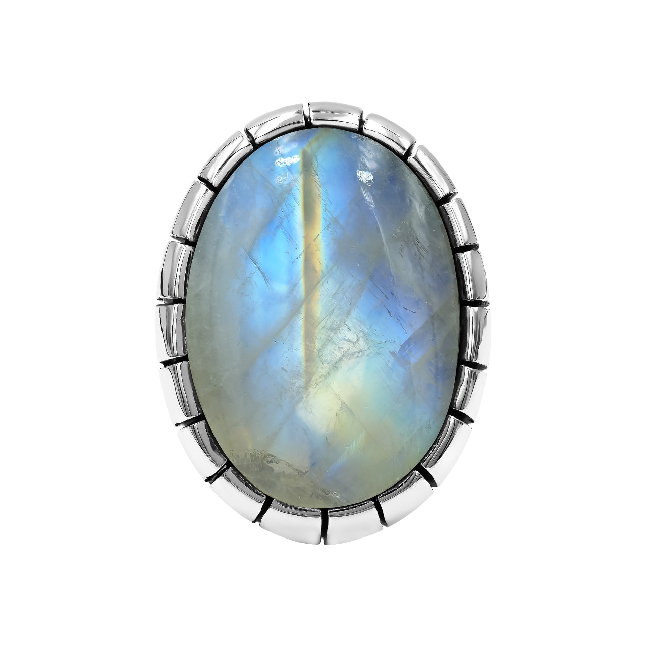 Rainbow Moonstone New Bezel Style Ring