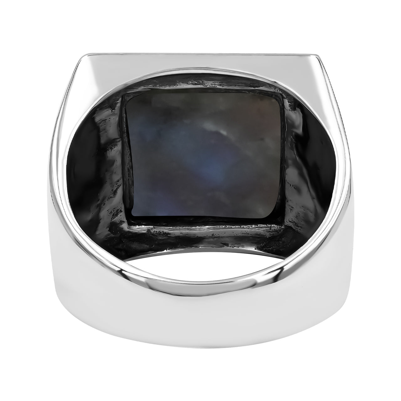 Rainbow Moonstone Square Men's Ring