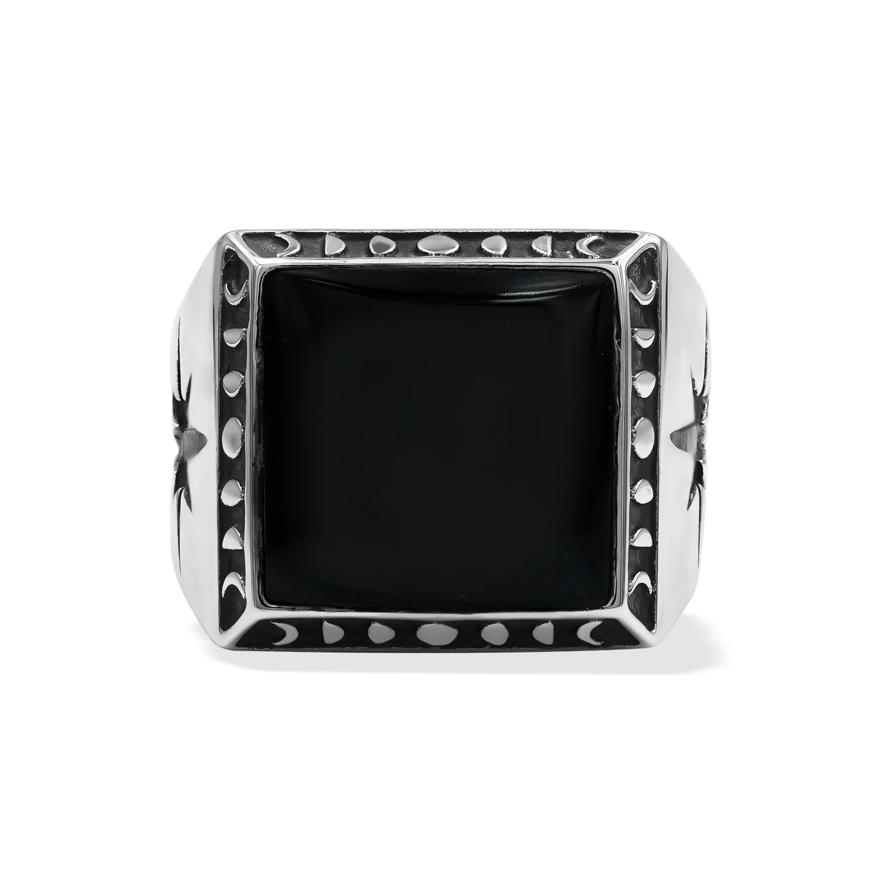 Men's Ring Rainbow Obsidian  Square Shaped