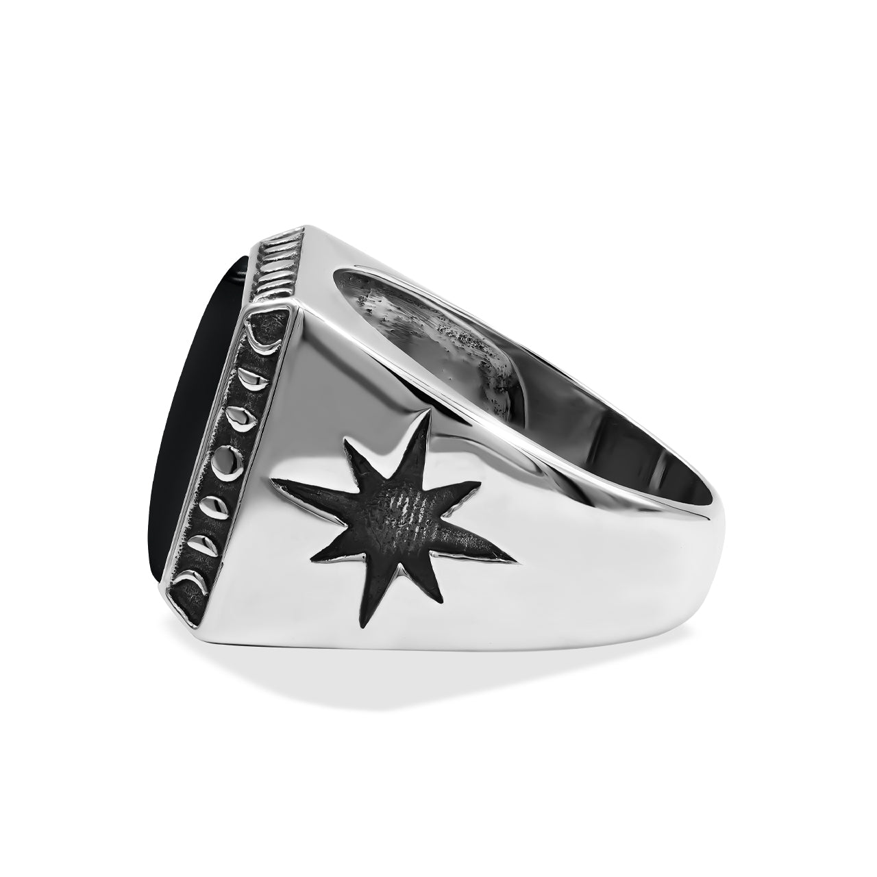 Men's Ring Rainbow Obsidian  Square Shaped