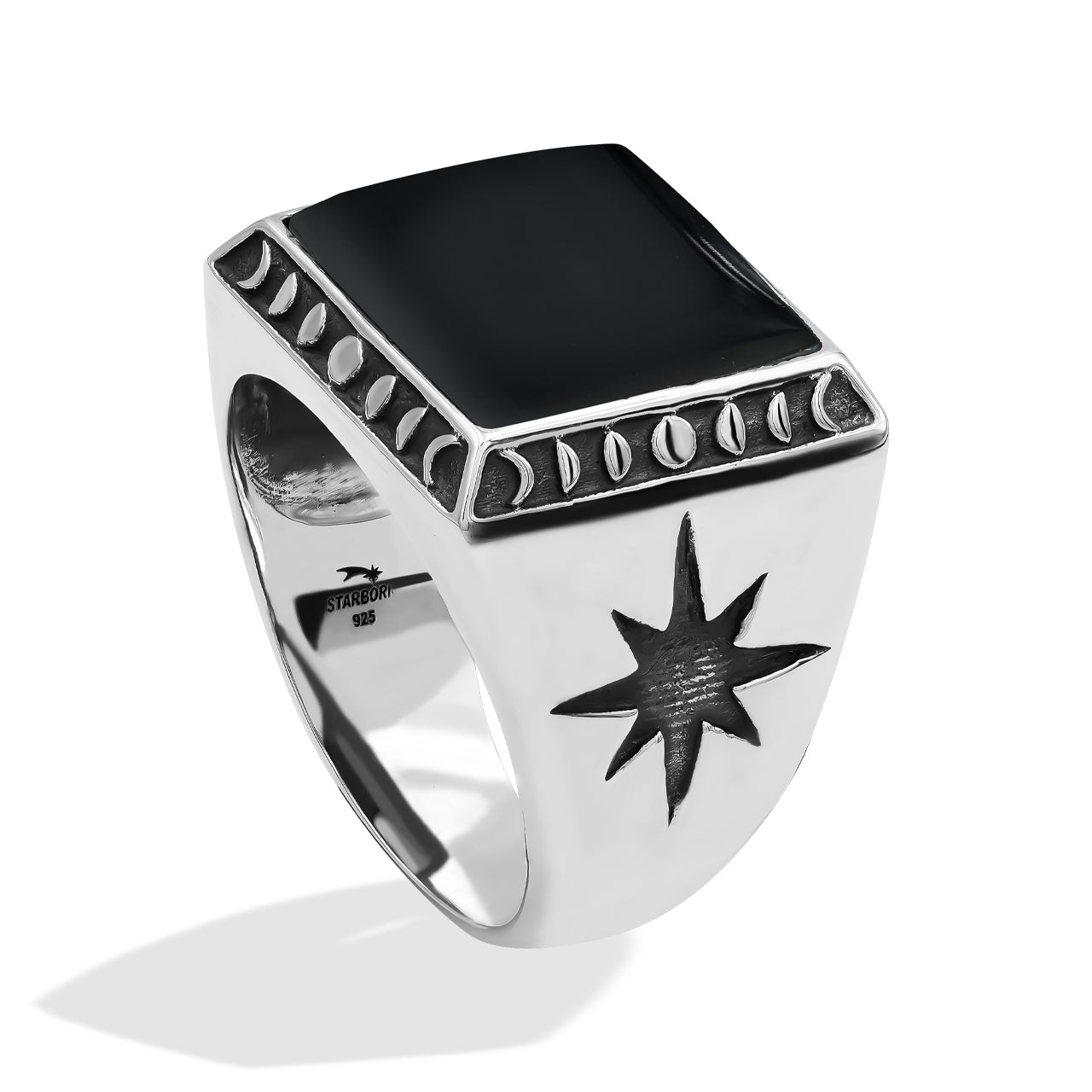 Men's Ring Rainbow Obsidian  Square