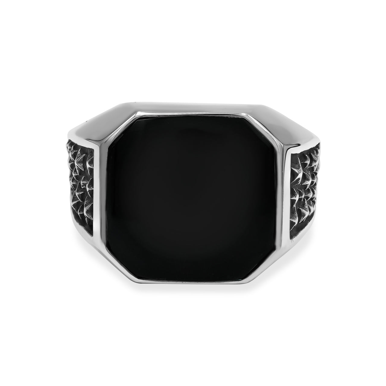 Men's Ring Rainbow Obsidian  Octagon Shaped