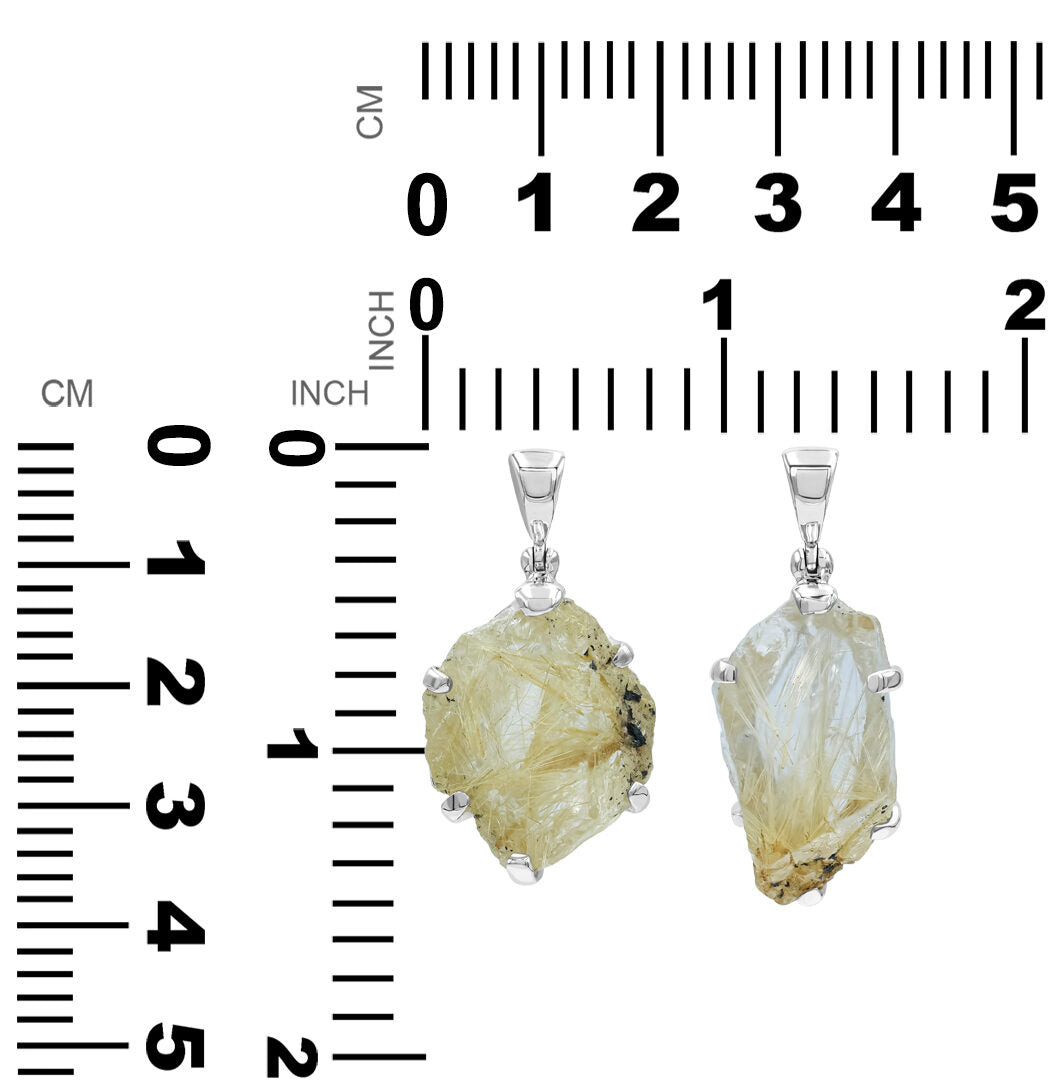 Rutilated Quartz Prong Set Pendant