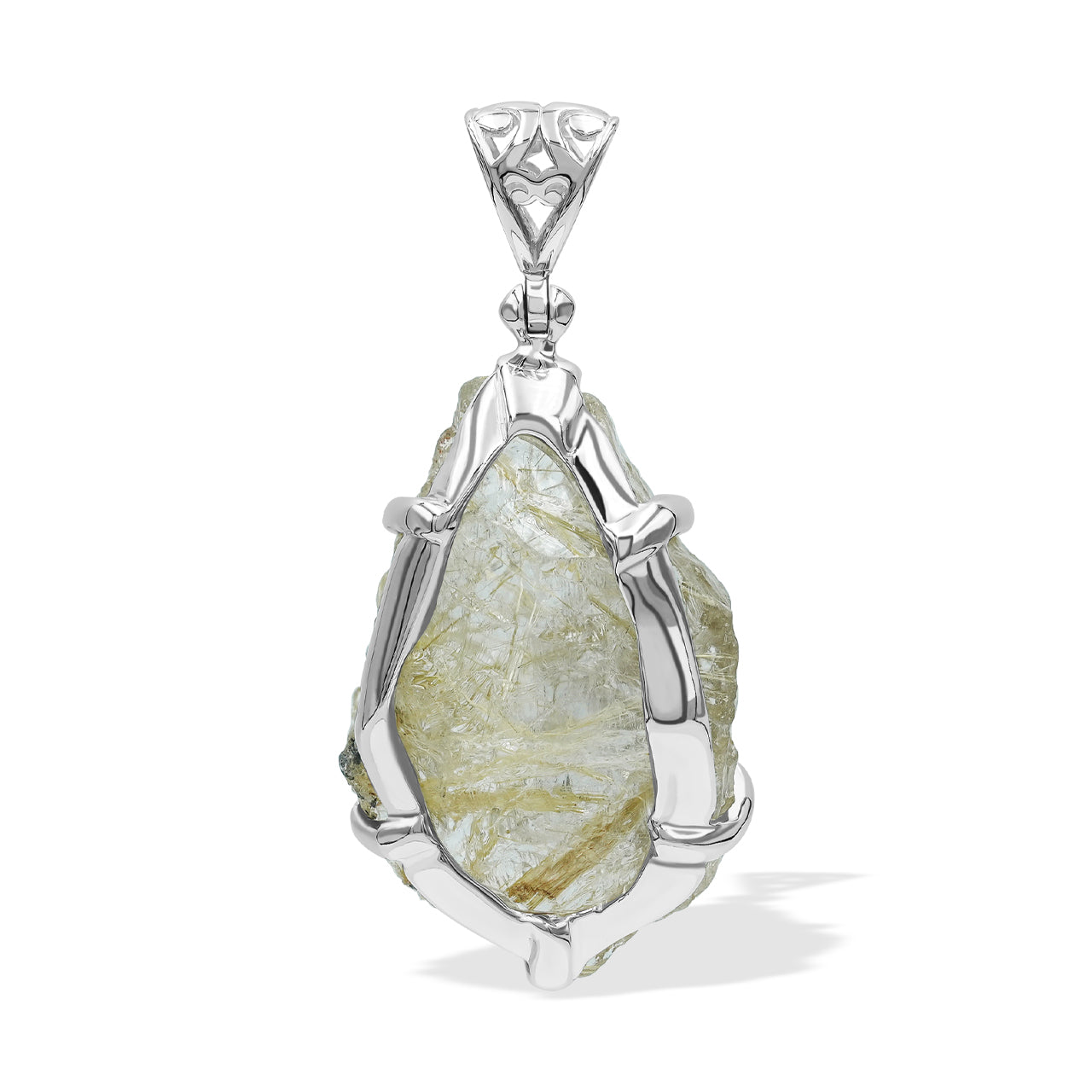 Charming Rutilated Quartz Prong Set Pendant