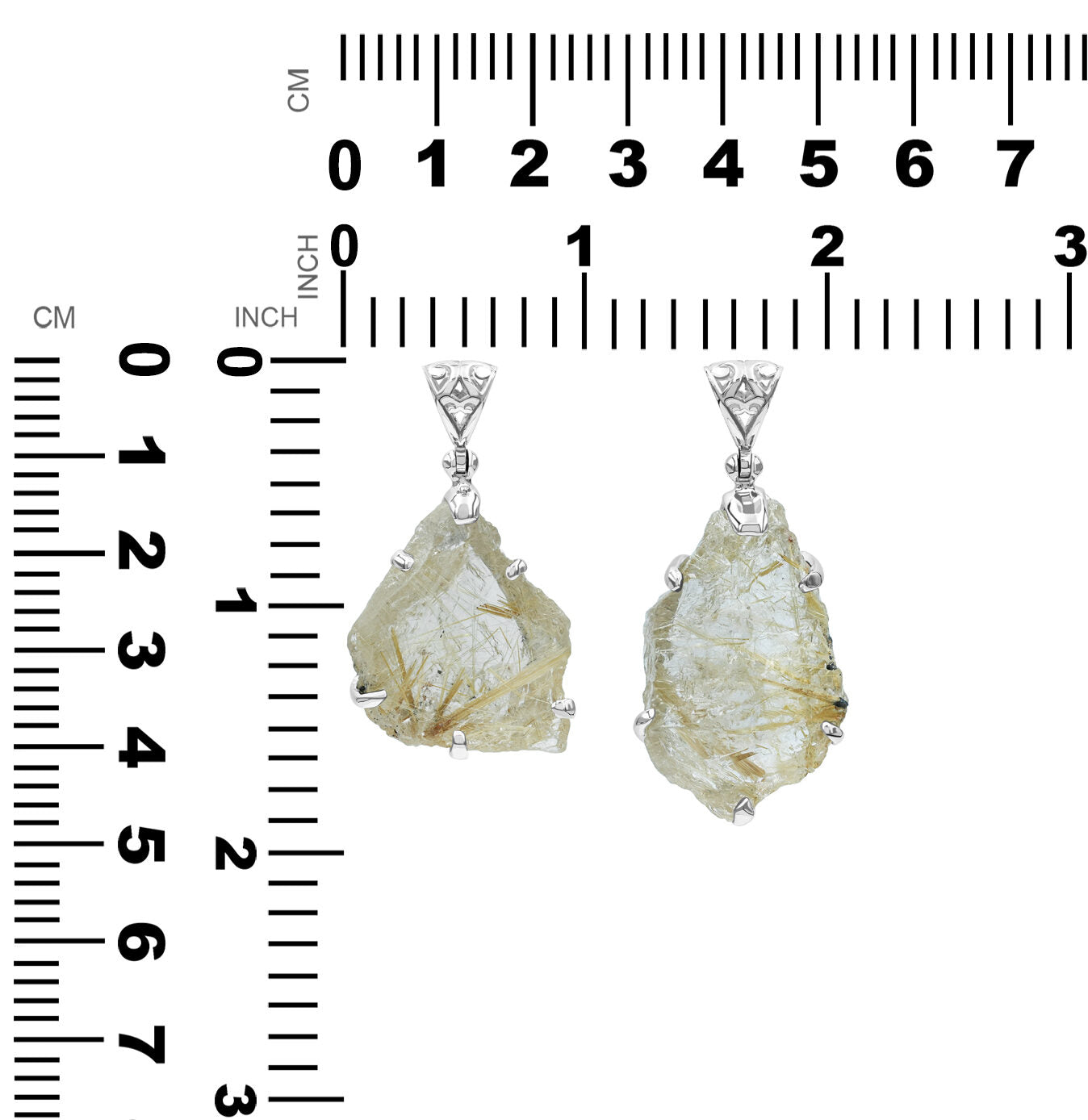 Charming Rutilated Quartz Prong Set Pendant