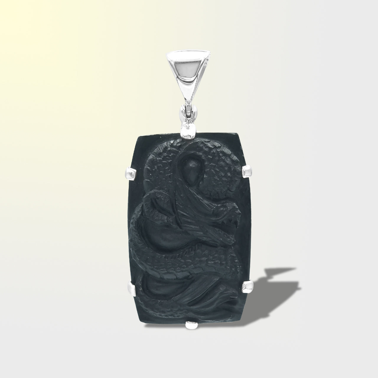 Shungite Dragon Carving Pendant