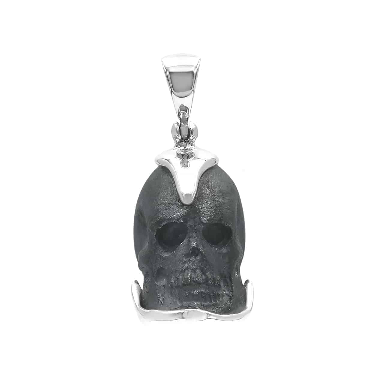 Hand Carved Pure Elemental Silica Skull Pendant