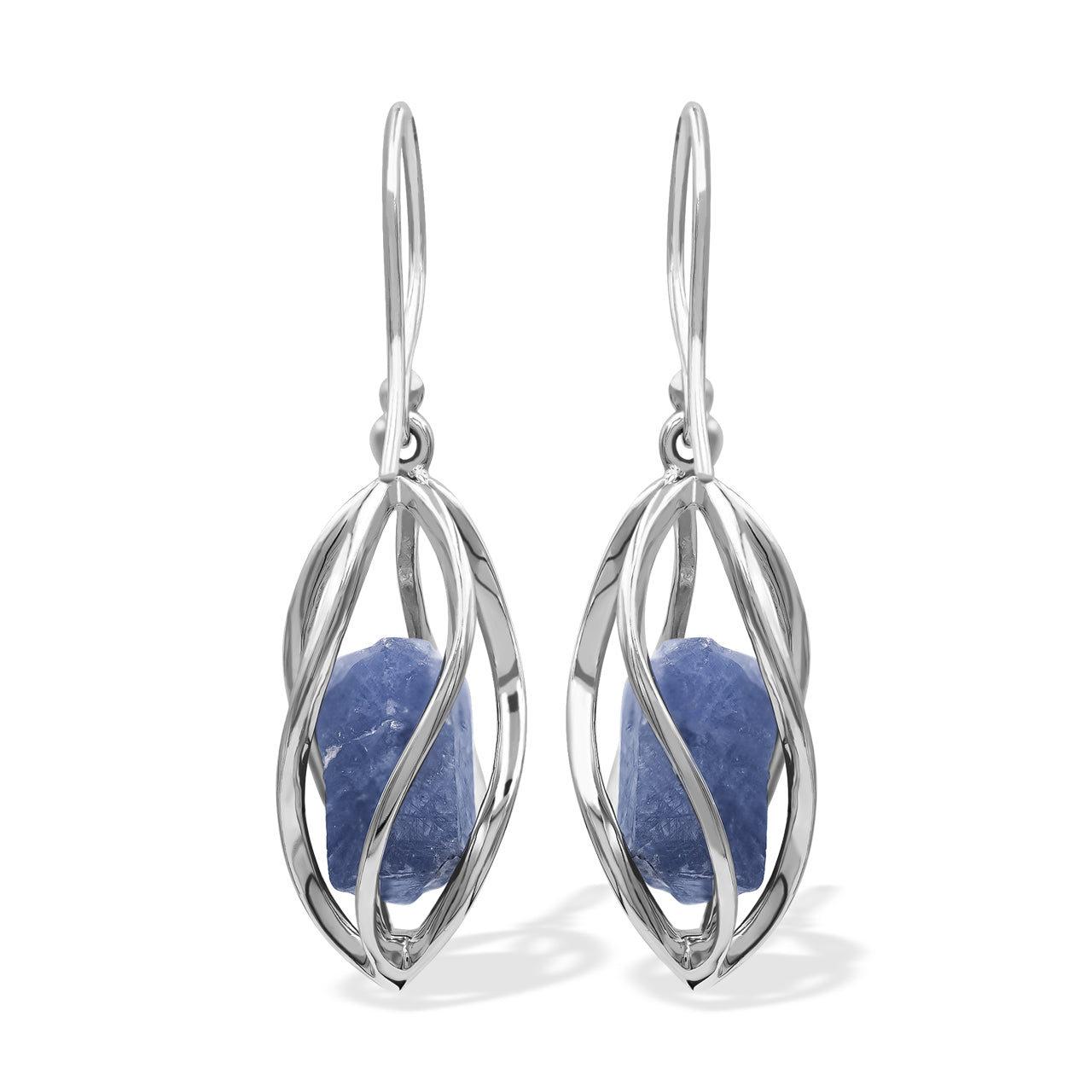 Sapphire Crystal Caged Earrings